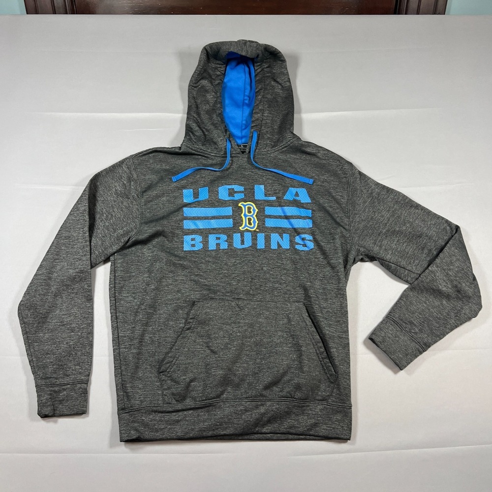 UCLA Bruins Hoodie Men L Heather Gray Colosseum Athletics NCAA Basketball Sports